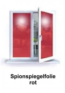 Privacy Star / Sichtschutzfolie, Spion-Spiegelfolie - Rot - Inne